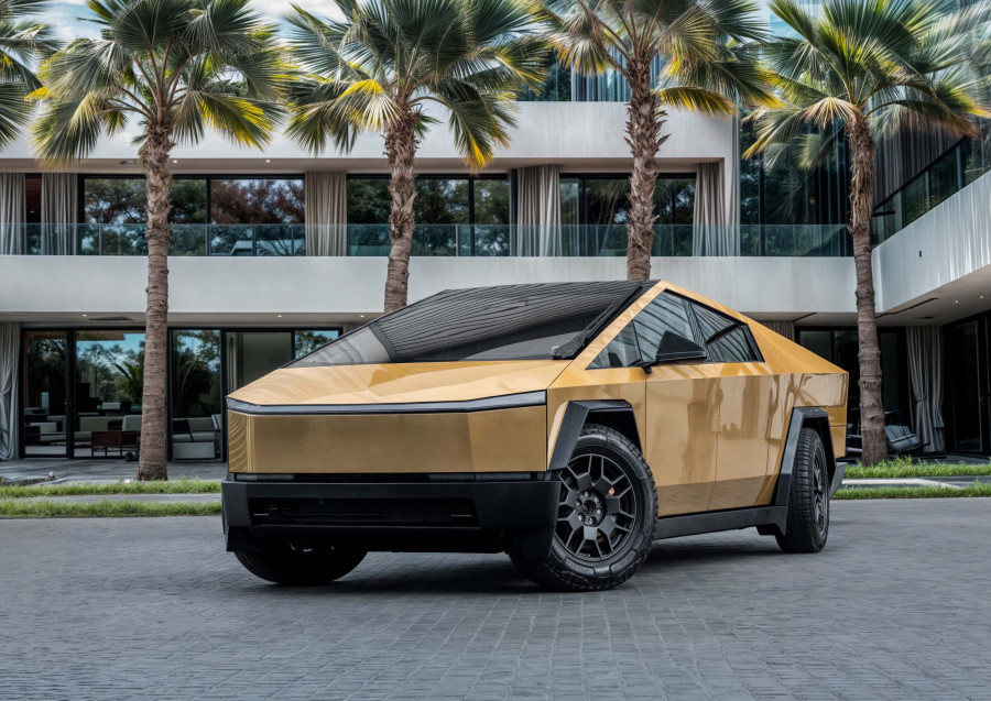 Tesla Cybertruck 24K Gold-Plated